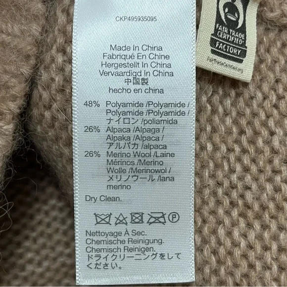 Madewell Alpaca Blend Tan and Wine Crew Neck Sweater with Fair Isle Pattern - Picture 6 of 10